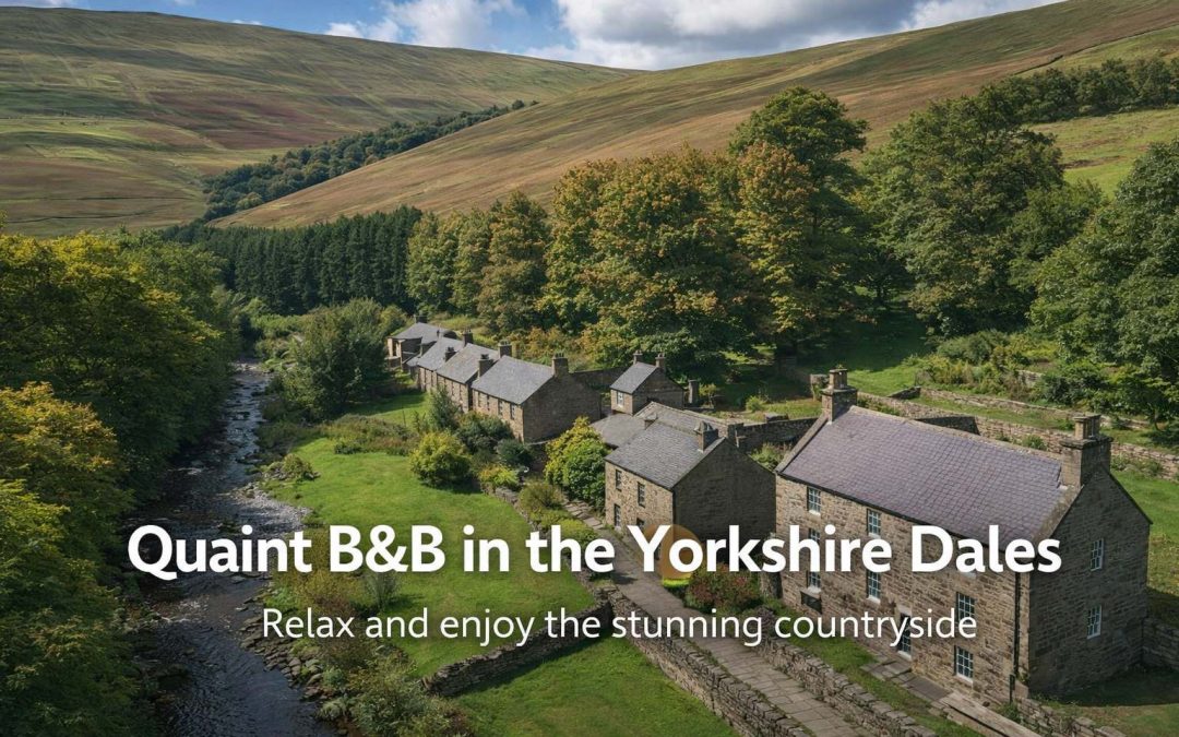 Traditional stone cottages along a scenic stream in the Yorkshire Dales, home to Romany Cottage Bed & Breakfast, offering a tranquil countryside escape.